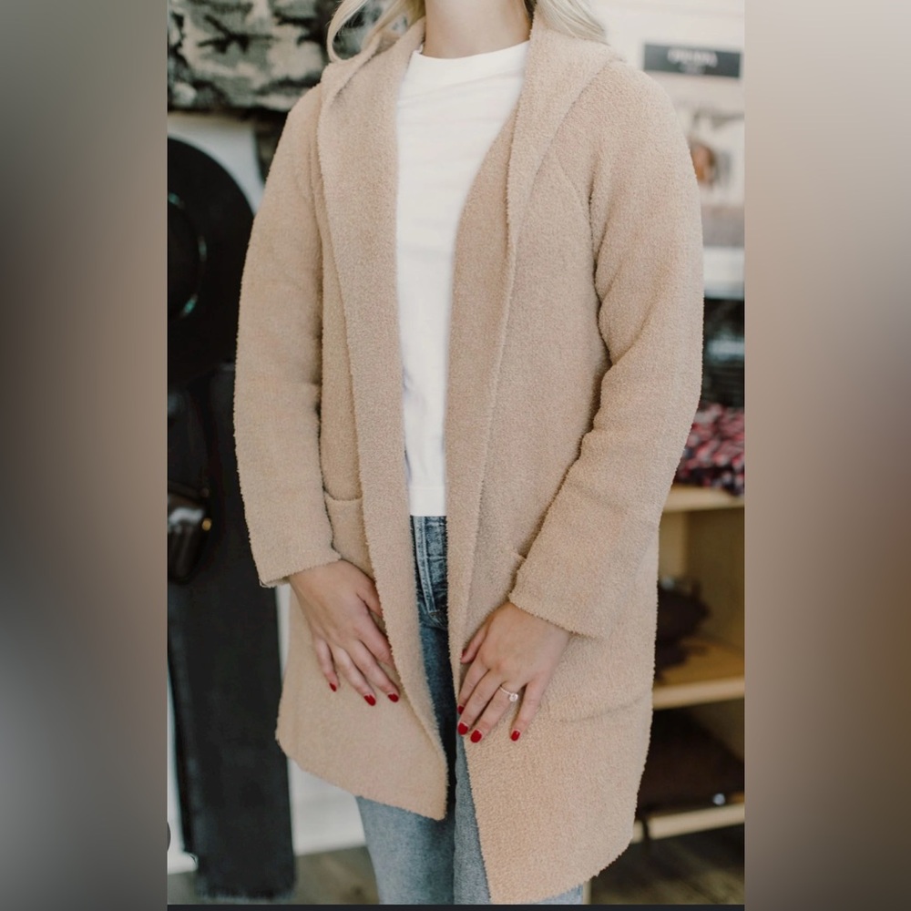 Barefoot Dreams - CozyChic Hooded Long Coatigan in Soft Camel
Barefoot Dreams
